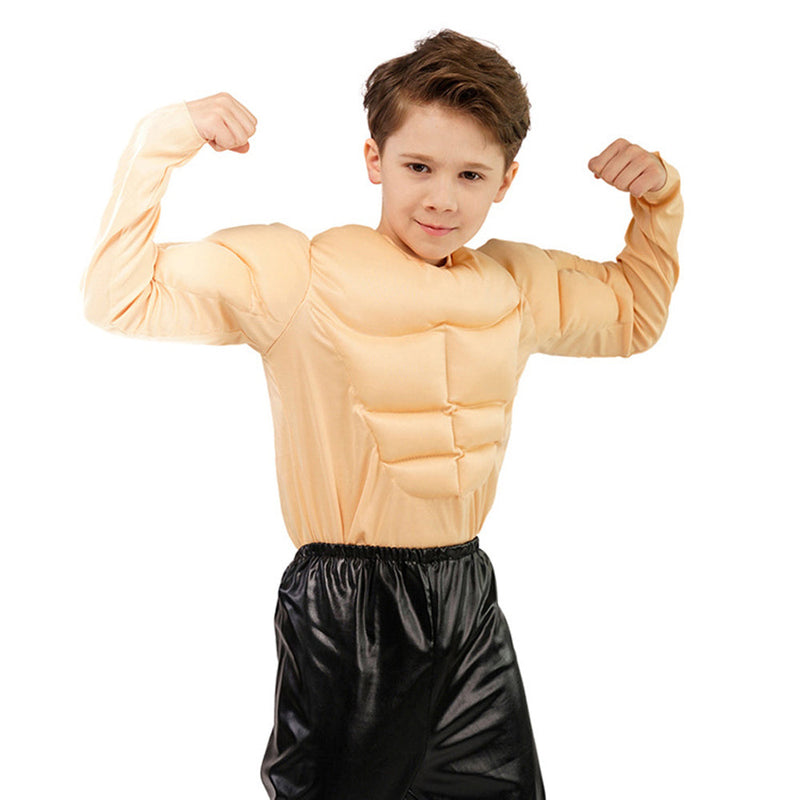 VeeGet Kids Boys Muscle Cosplay T-shirt Halloween Carnival Party Disguise Suit