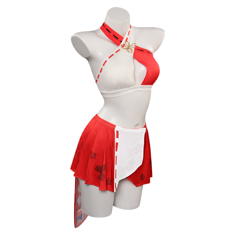 VeeGet Genshin Impact Yae Miko Swimsuit Cosplay Costume Costume Outfits for Halloween Carnival Party Suit