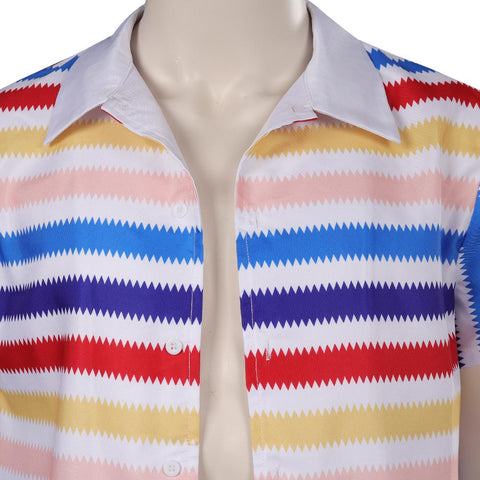 2023 BarB Pink Style 1964 Ken Rainbow Striped Shirt Outfits Halloween Carnival Cosplay Costume BarBStyle