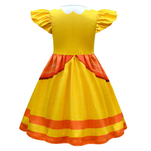 VeeGet Peach The Super Mario Bros Cosplay Costume Kids Girls Dress Outfits Halloween Carnival Party Disguise Suit GirlKidsCostume