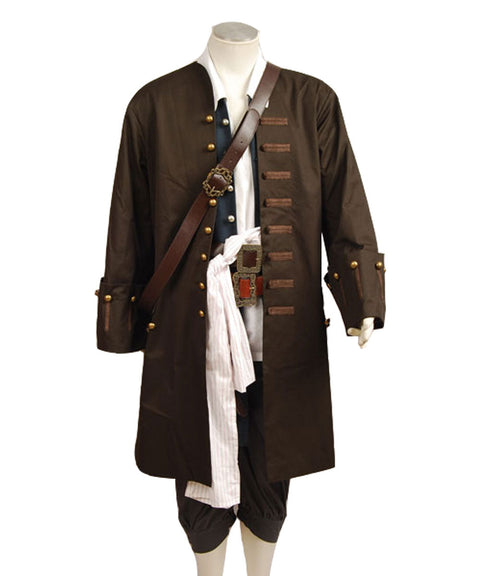 VeeGet VeeGet Pirates Of The Caribbean Jack Sparrow Costume Set Cosplay Costume