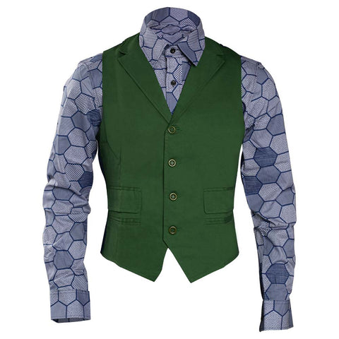 VeeGet VeeGet Dark Knight Joker Hexagon Shirt + Vest costume Tailor Made SMan