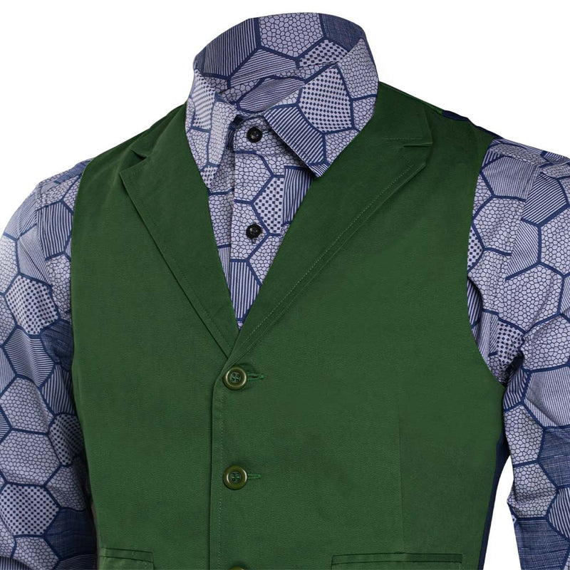 VeeGet VeeGet Dark Knight Joker Hexagon Shirt + Vest costume Tailor Made SMan