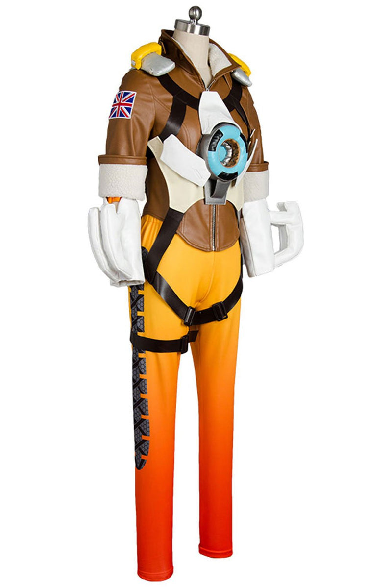 VeeGet Overwatch OW Tracer Lena Oxton Outfit Battle Suit Cosplay Costume