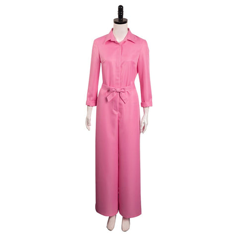 2023 BarB Pink Style Movie Margot Robbie Pink Jumpsuit Outfits Halloween Carnival Suit Cosplay Costume BarBStyle