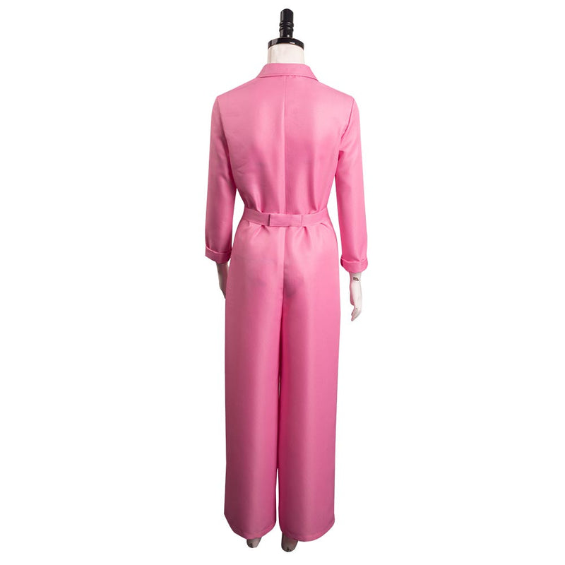 2023 BarB Pink Style Movie Margot Robbie Pink Jumpsuit Outfits Halloween Carnival Suit Cosplay Costume BarBStyle