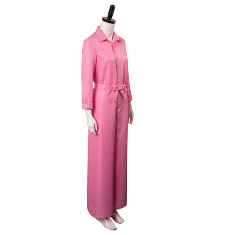 2023 BarB Pink Style Movie Margot Robbie Pink Jumpsuit Outfits Halloween Carnival Suit Cosplay Costume BarBStyle