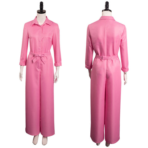 2023 BarB Pink Style Movie Margot Robbie Pink Jumpsuit Outfits Halloween Carnival Suit Cosplay Costume BarBStyle