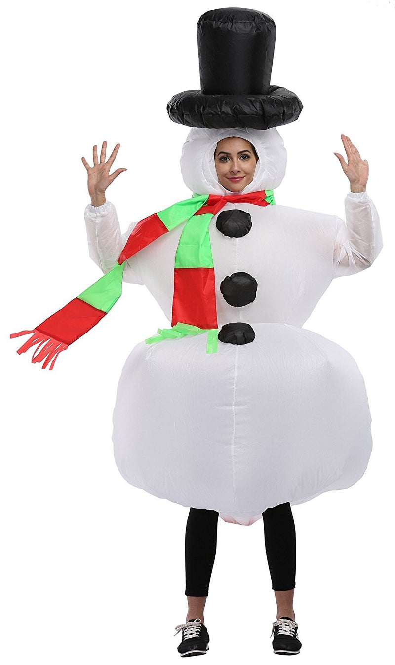 VeeGet Inflatable Christmas Snowman Adult Size Cosplay Costume