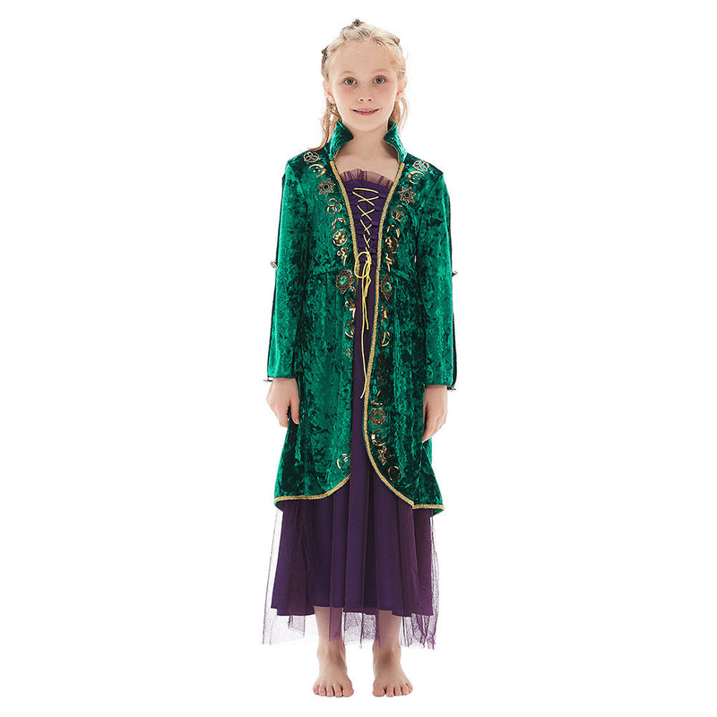 VeeGet Kids Girls Winifred Sanderson Cosplay Costume Fancy Carnival Dress Outfits Halloween Suit