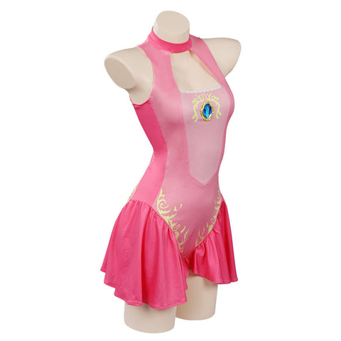 VeeGet Princess Peach Swimsuit Cosplay Costume Jumpsuit Swimwear Outfits