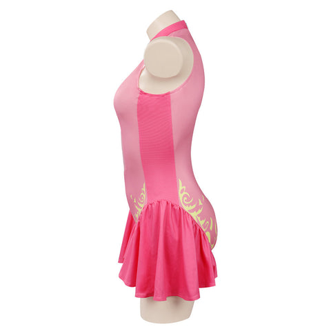 VeeGet Princess Peach Swimsuit Cosplay Costume Jumpsuit Swimwear Outfits