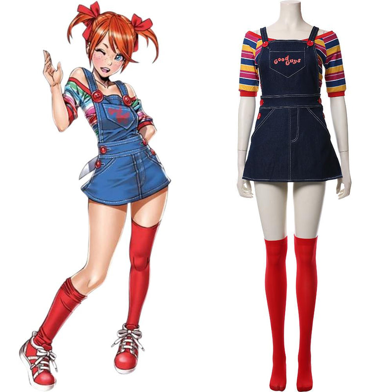 VeeGet VeeGet Child's Play Glenn Adult Halloween Carnival Suit Cosplay Costume