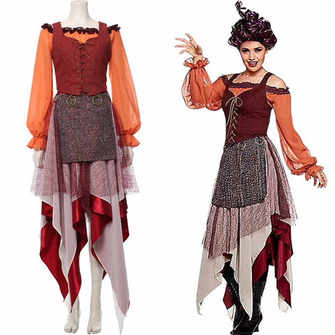 VeeGet VeeGet Hocus Pocus-Adult Mary Sanderson Outfits Cosplay Costume