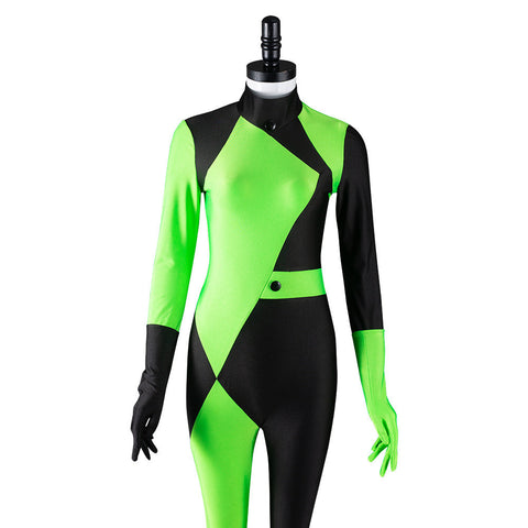 VeeGet VeeGet Kim Possible Shego Adult Jumpsuit Halloween Carnival Suit Outfits Cosplay Costume