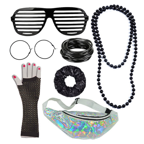 1980s Single Party Makeup Costume Props Necklace Bracelet Set