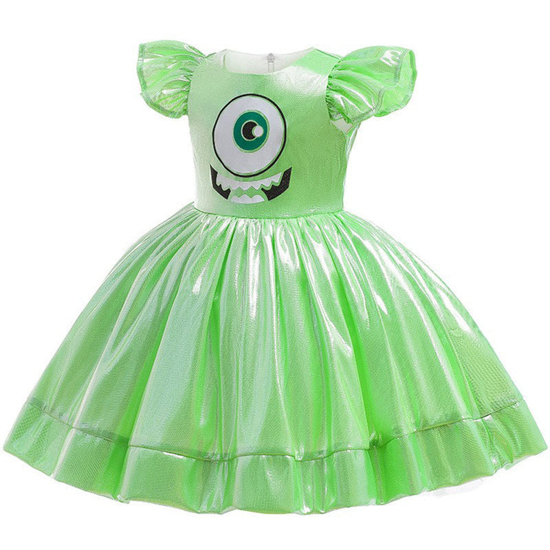 VeeGet Kids Girls Monsters University Mike Cosplay Costume Dress Outfits Halloween Carnival Party Suit GirlKidsCostume