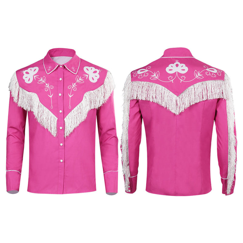 VeeGet 2023 Doll Movie Ken Original Design Pink Retro Shirt Carnival Halloween Cosplay Costume