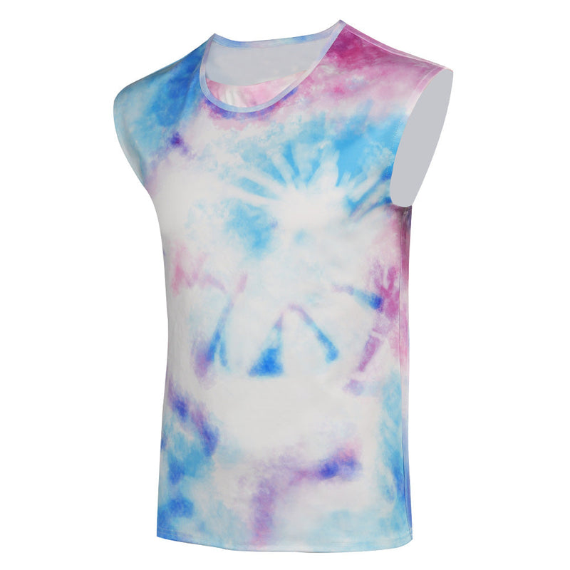 VeeGet 2023 Doll Movie Ken Tie-dye Vest Adult Summer Sleeveless T-Shirt for Carnival Halloween Cosplay Costume