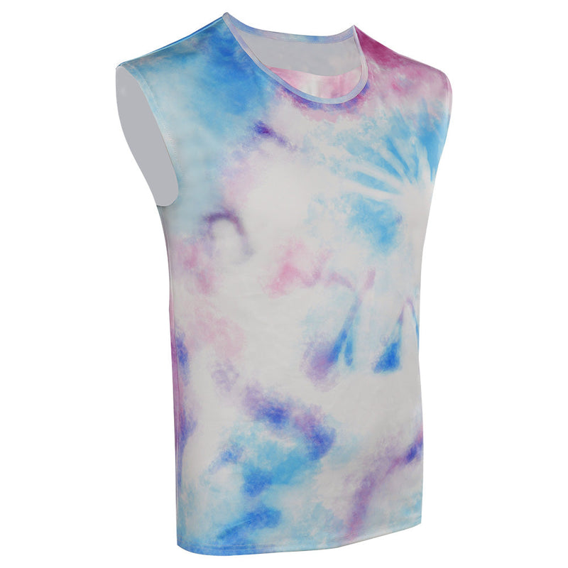 VeeGet 2023 Doll Movie Ken Tie-dye Vest Adult Summer Sleeveless T-Shirt for Carnival Halloween Cosplay Costume