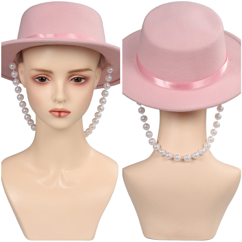 VeeGet 2023 Doll Movie Women Hat Cap With Pearl Design for Carnival Halloween Cosplay Accessories