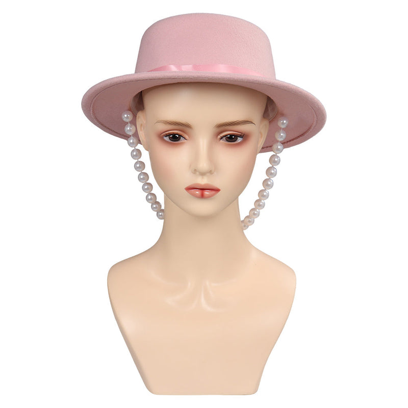 VeeGet 2023 Doll Movie Women Hat Cap With Pearl Design for Carnival Halloween Cosplay Accessories