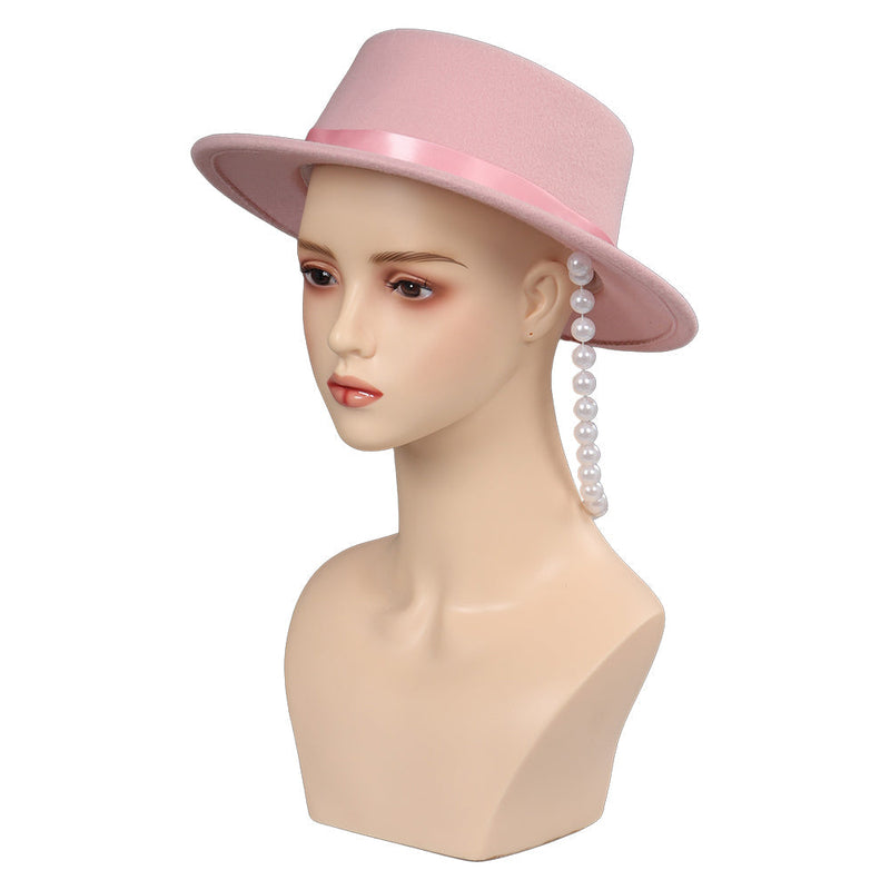 VeeGet 2023 Doll Movie Women Hat Cap With Pearl Design for Carnival Halloween Cosplay Accessories