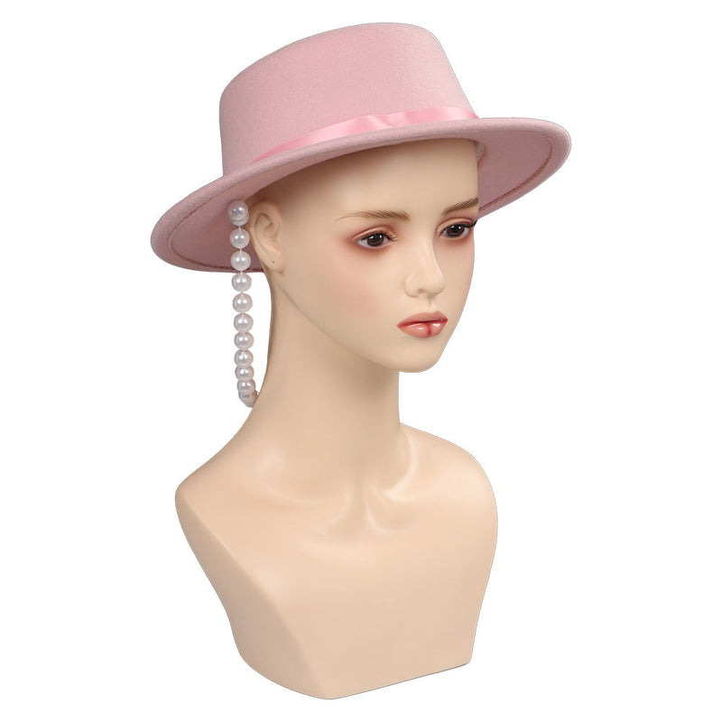 VeeGet 2023 Doll Movie Women Hat Cap With Pearl Design for Carnival Halloween Cosplay Accessories