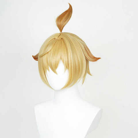 VeeGet Genshin Impact Mika Cosplay Wig Heat Resistant Synthetic Hair Carnival Halloween Party Props