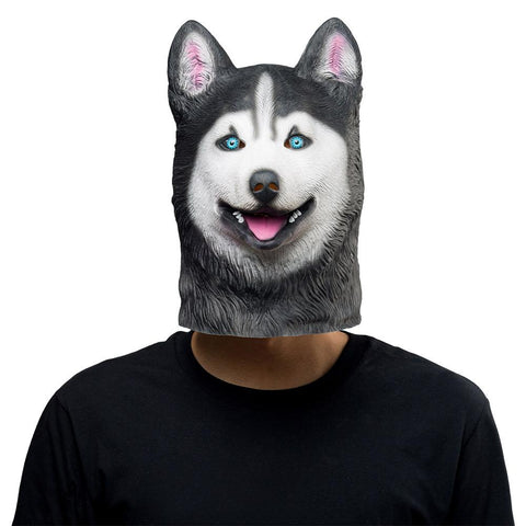 VeeGet Siberian Husky Dog Helmet Halloween Animal Latex Helmet Adult Cosplay Props