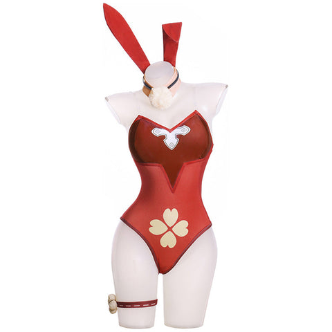 VeeGet Genshin Impact Klee Cosplay Costume Bunny Girls Costume Outfits for Halloween Carnival Party Suit