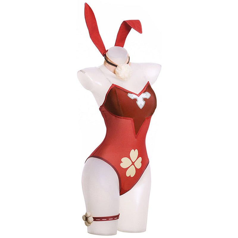 VeeGet Genshin Impact Klee Cosplay Costume Bunny Girls Costume Outfits for Halloween Carnival Party Suit