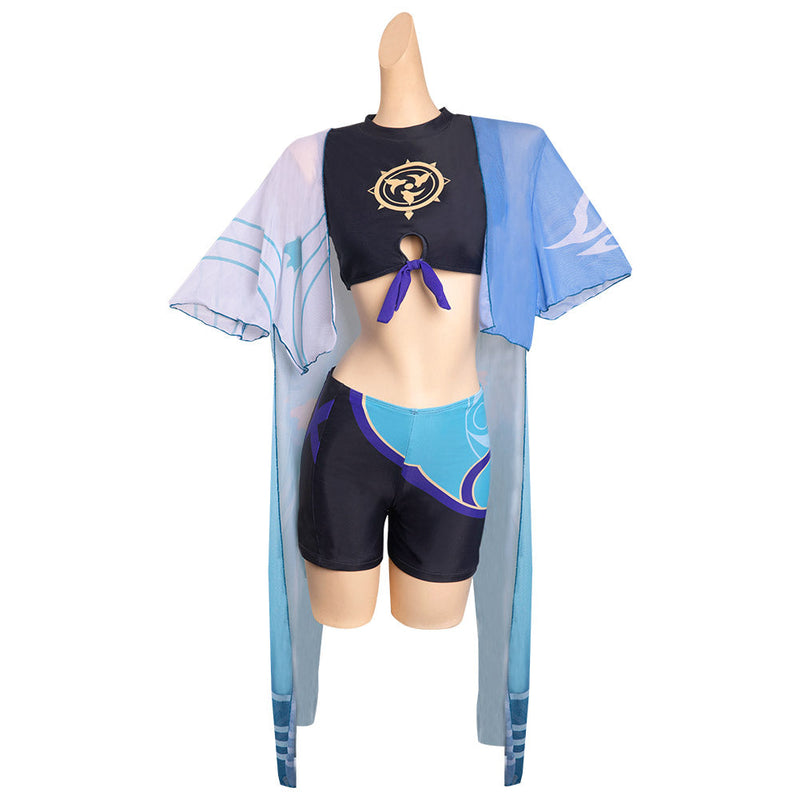 VeeGet Genshin Impact Wanderer Cosplay Costume Swimwear for Halloween Carnival Suit