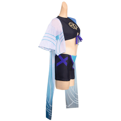 VeeGet Genshin Impact Wanderer Cosplay Costume Swimwear for Halloween Carnival Suit