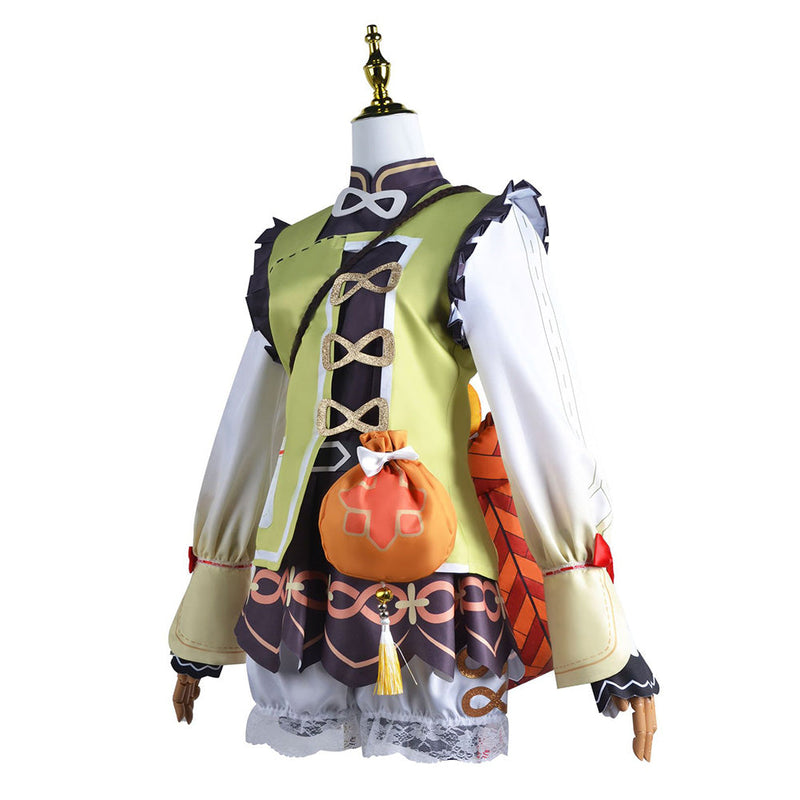 VeeGet Genshin Impact Yaoyao Dress Accessories Cosplay Costume for Halloween Carnival Party Suit