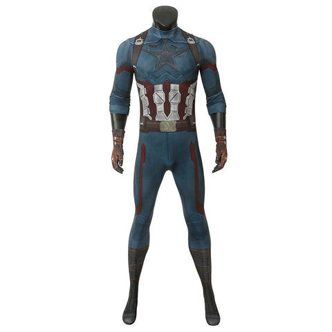 VeeGet Captain America Infinity War Steven Rogers Cosplay Costume Jumpsuit Costumes for Halloween Carnival Suit