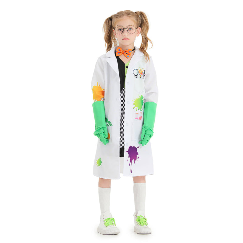 VeeGet Scientists Geek  Cosplay Costume Outfits Halloween Carnival Suit For Kids