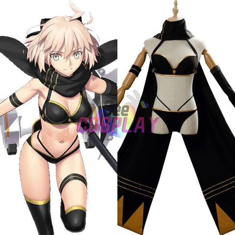 VeeGet VeeGet Anime Fate/Grand Order Okita Souji Swimsuit Halloween Carnival Cosplay Costume