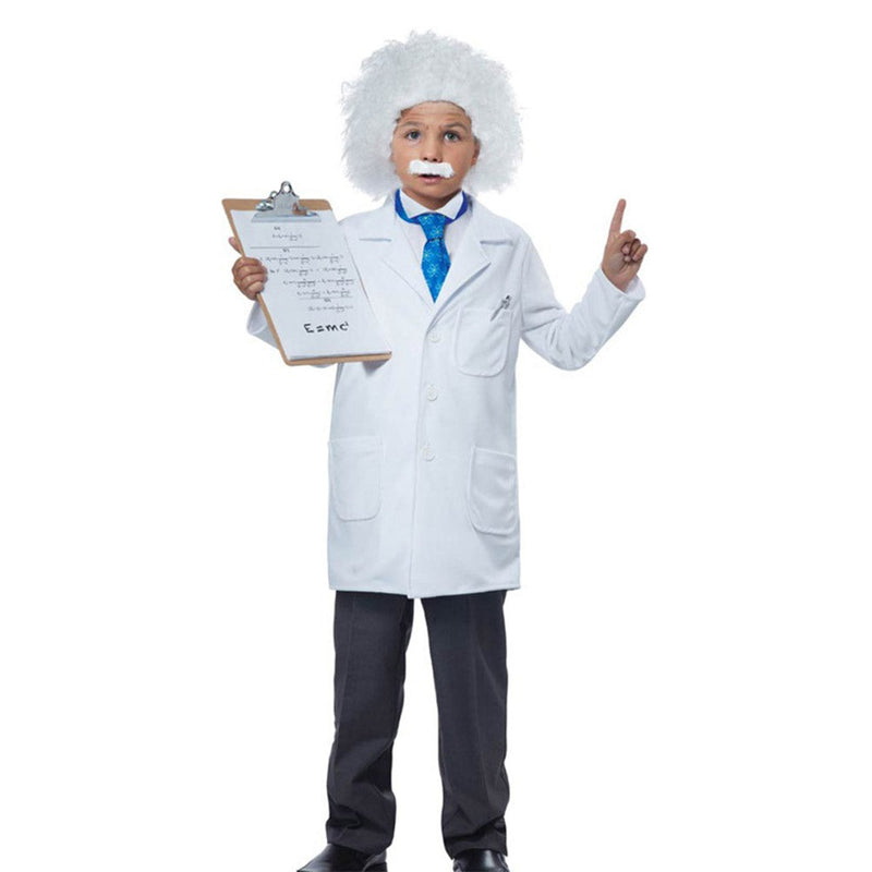 VeeGet Einstein Scientist Kids Children Cosplay Costume Outfits Halloween Carnival Party Disguise Suit