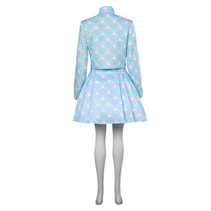 Movie 2023 BarB Pink Style Margot Robbie Blue Coat Dress Outfits Halloween Carnival Suit Cosplay Costume BarBStyle