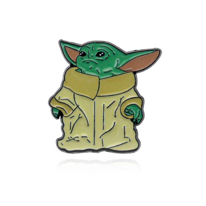 2Pcs Jedi Master Yoda Brooch Cosplay Metal Enamel Pin Clothes Backpack Badge Pin For Men Jewelry Gifts