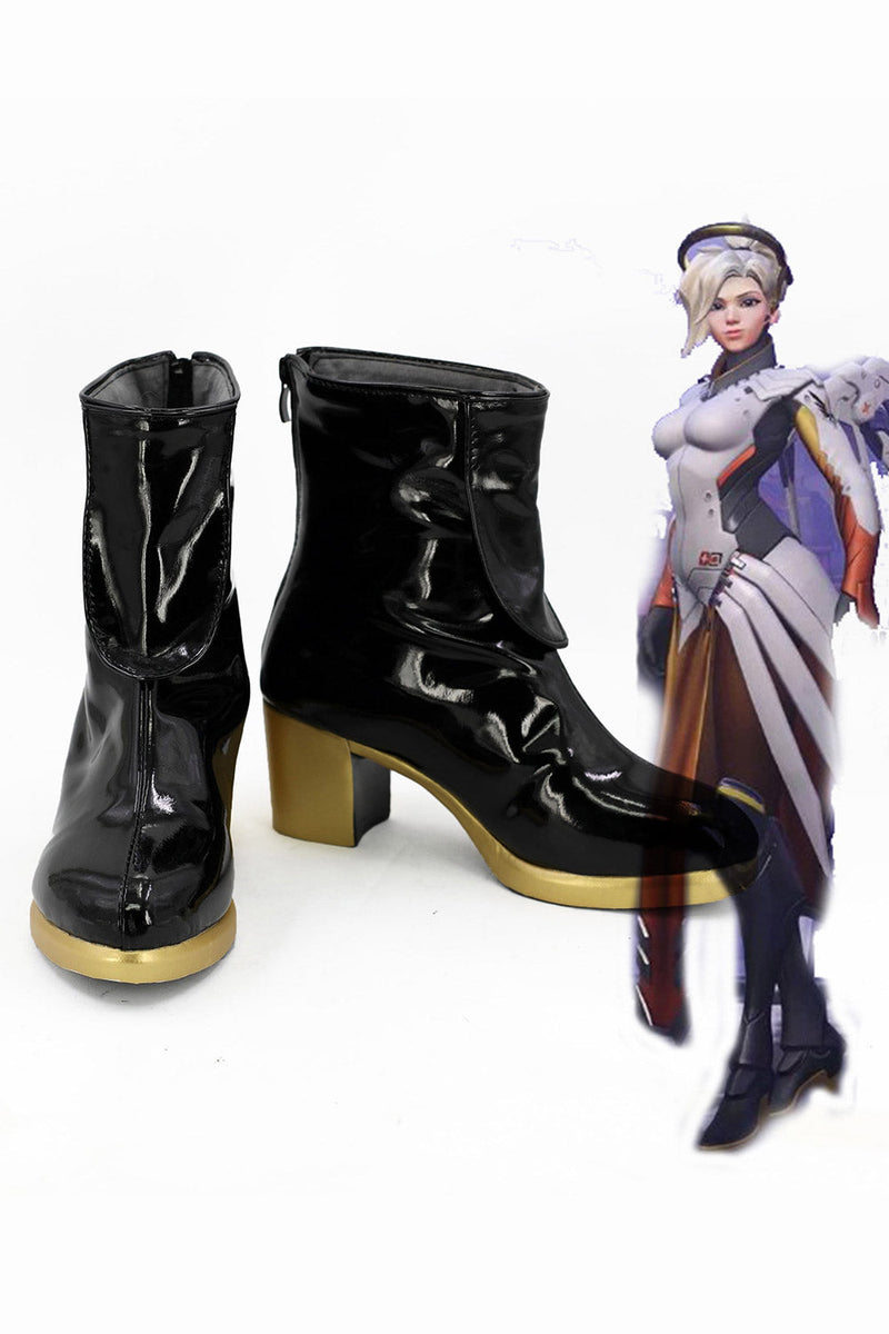 VeeGet Overwatch OW Mercy Boots Cosplay Shoes