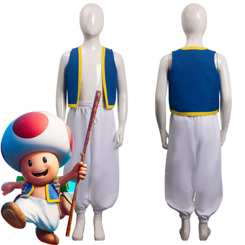 VeeGet The Super Mario Bros. Movie - Toad/KINOPIO Kids Children Cosplay Costume Outfits Halloween Carnival Suit BoysKidsCostume