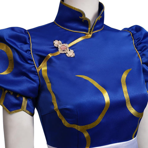 VeeGet VeeGet Game Street Fighter SF Chun Li Cheongsam Dress Outfits Halloween Carnival Suit Cosplay Costume