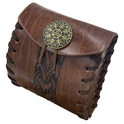 3D Print Mini Bag Shoulder Bag Rucksack for Men Women Medieval Viking style Bag retro COSPLAY props