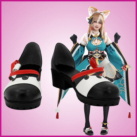 VeeGet Genshin Impact Ms Hina Cosplay Shoes Boots Halloween Costumes Accessory Custom Made