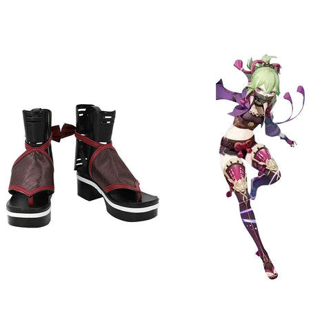 VeeGet Genshin Impact Kuki Shinobu Cosplay Shoes Boots Halloween Costumes Accessory Custom Made