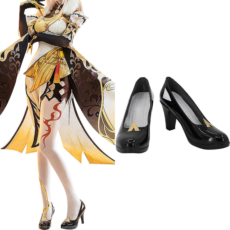 VeeGet Genshin Impact Ningguang Cosplay Shoes Boots Halloween Costumes Accessory Custom Made