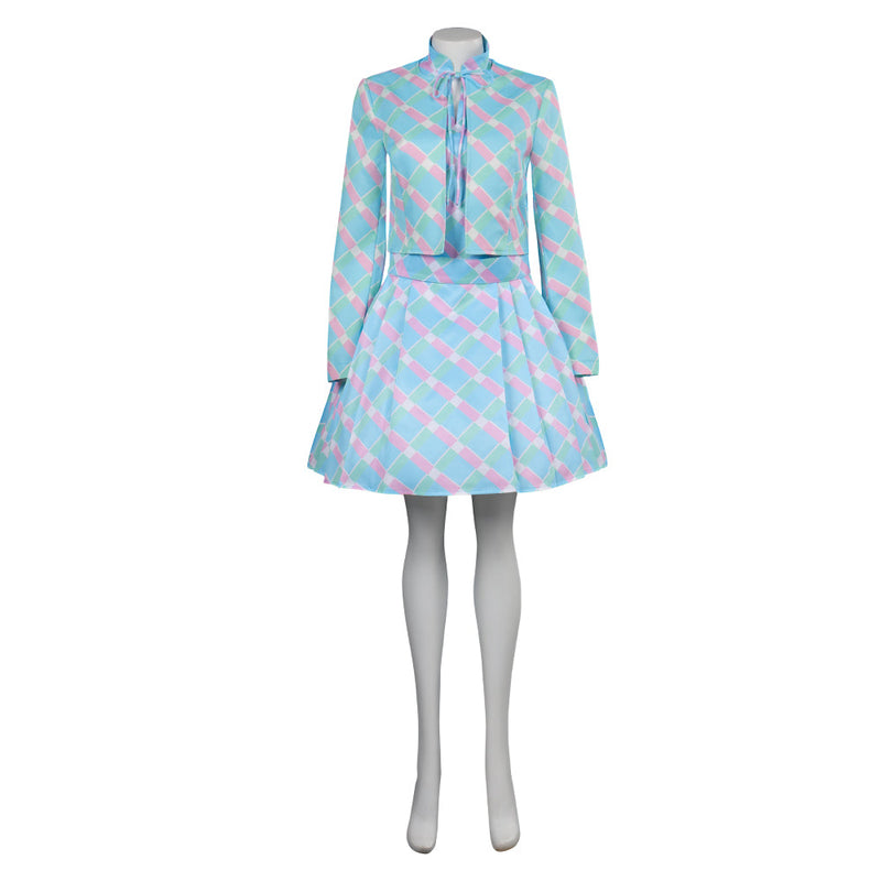 Movie 2023 BarB Pink Style Margot Robbie Blue Coat Dress Outfits Halloween Carnival Suit Cosplay Costume BarBStyle