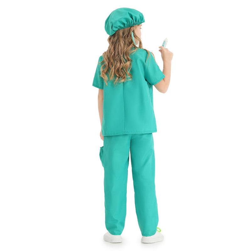 VeeGet Doctor Green Kids Cosplay Costume Outfits Halloween Carnival Party Disguise Suit BoysKidsCostume